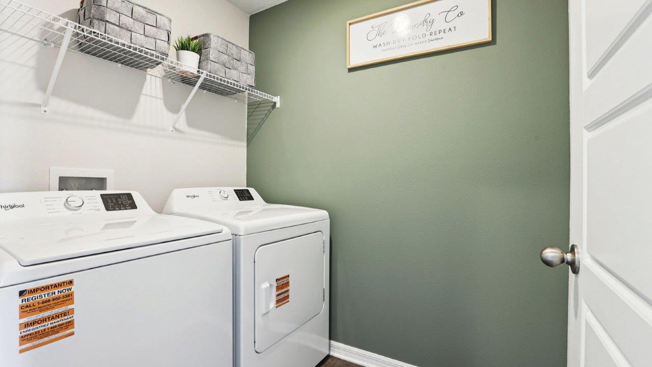 Laundry room with washer and dryer