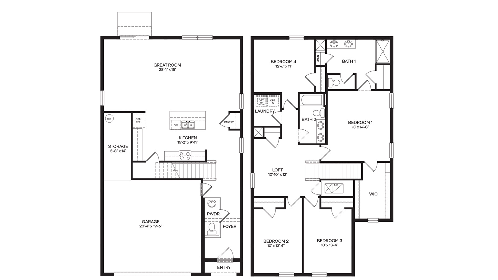 Floorplan layout of a two story home