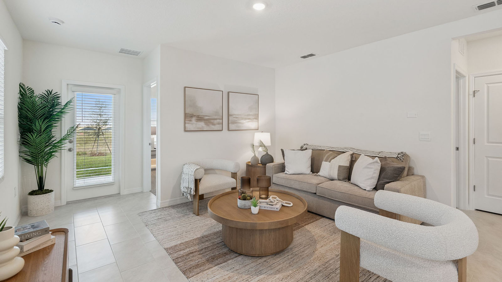 Living room with two windows