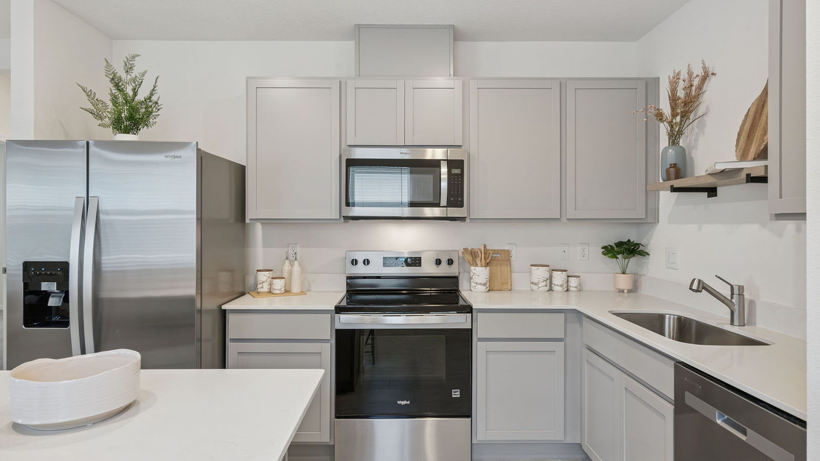 Kitchen adjacent to the bedrooms
