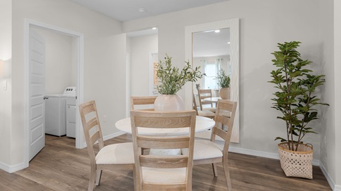 Dining area with Luxury vinyl flooring throughout