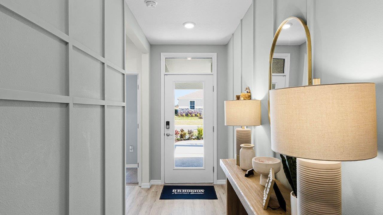 Entrance of home with luxury vinyl plank flooring