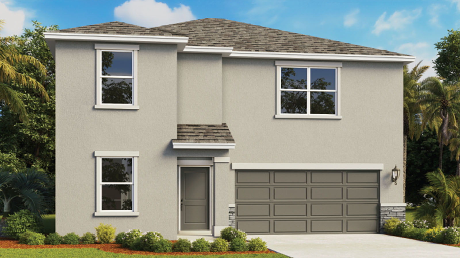 Rendering of two story home exterior