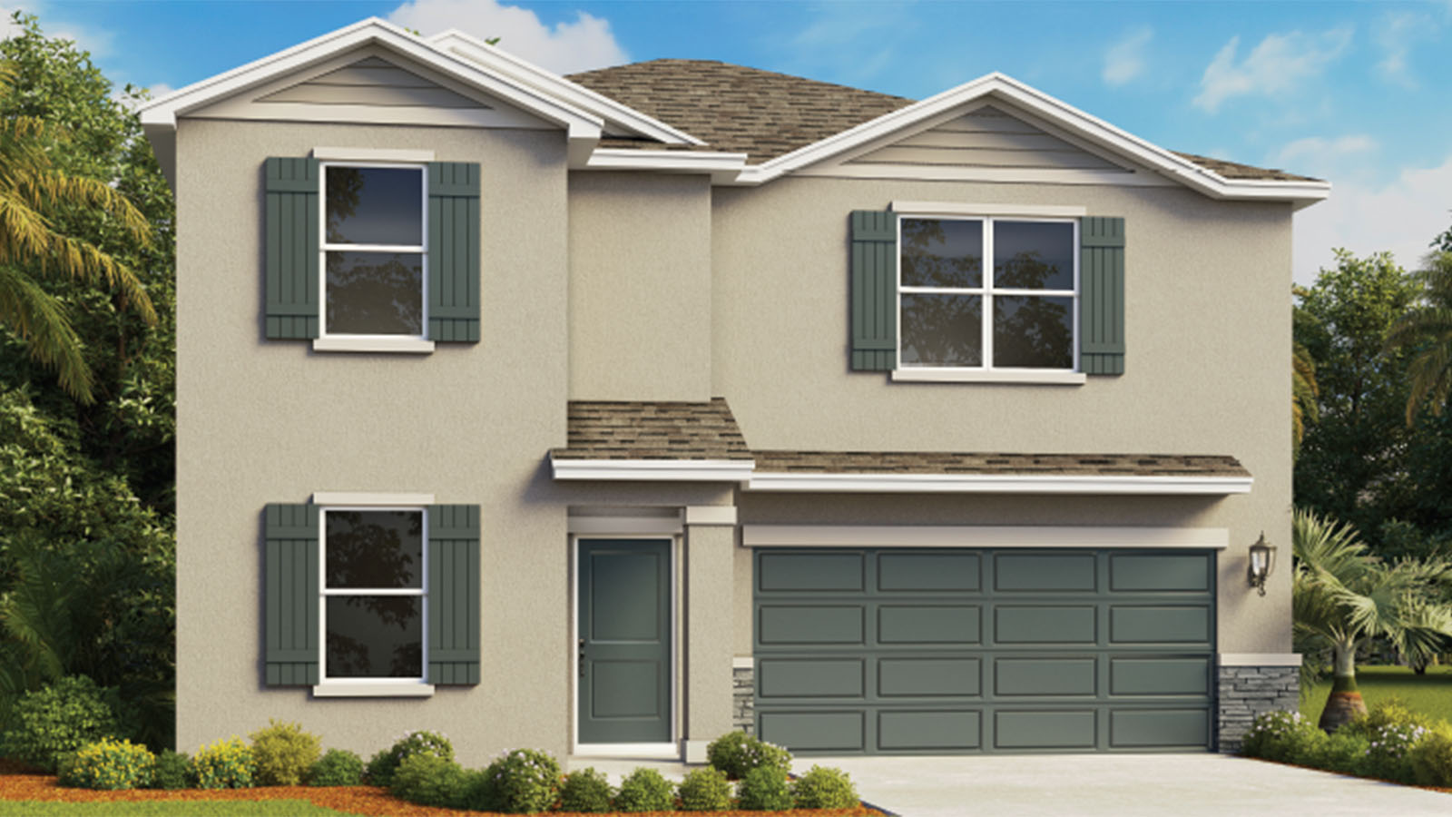 Rendering of two story home exterior