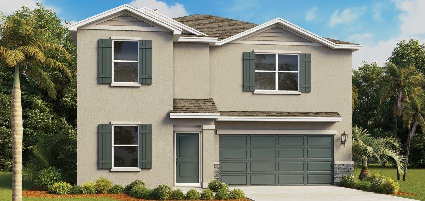 Rendering of two story home exterior