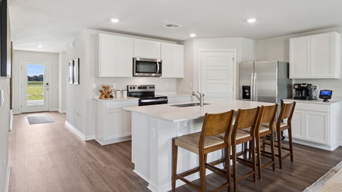 Kitchen Island with luxury vinyl planks