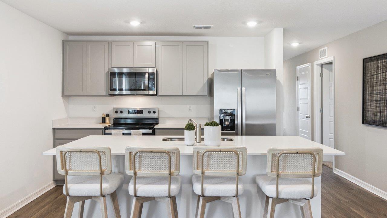 Kitchen with luxury vinyl flooring