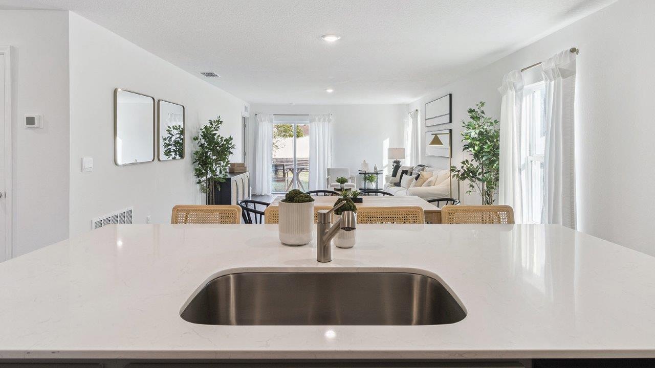 Kitchen island with stainless steel sink
