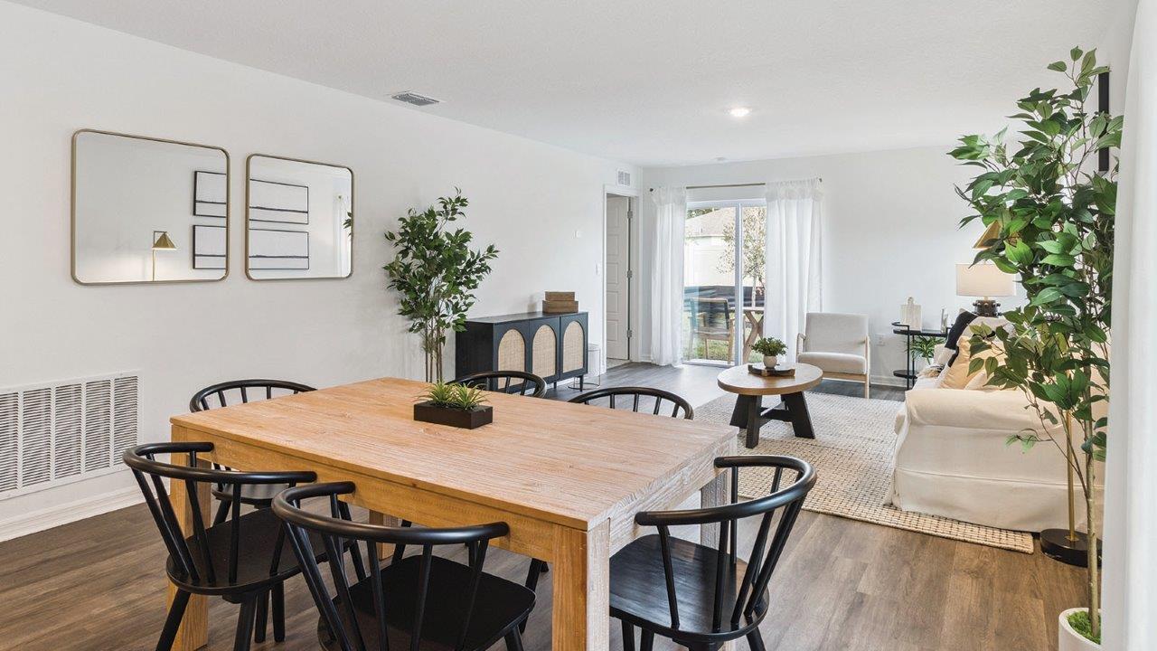 Dining area overlooking the living room