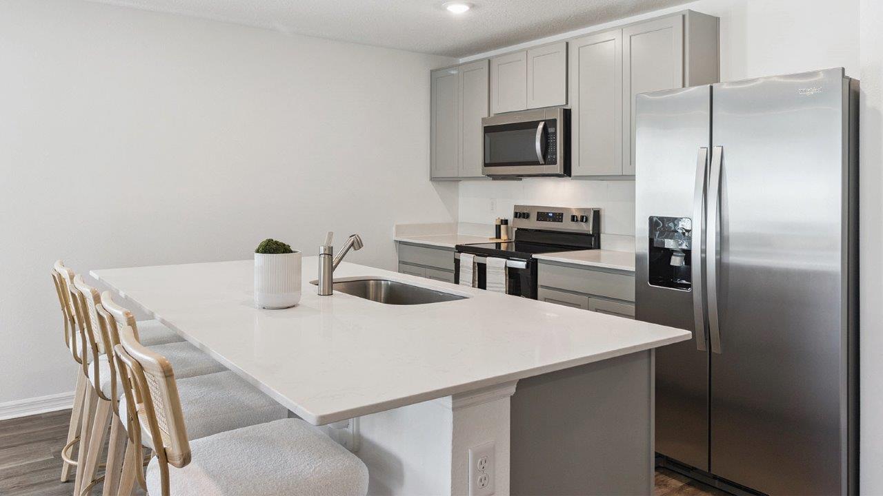 Kitchen with luxury vinyl flooring