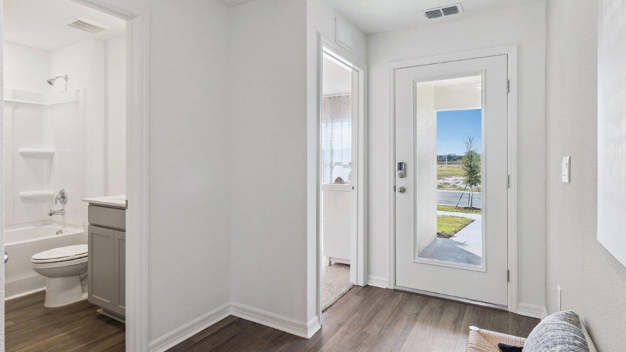 Entry way of home with luxry vinyl flooring