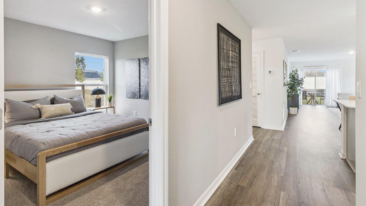 Guest bedroom 2 with carpet flooring