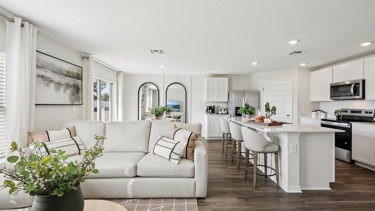 Open concept view of living space