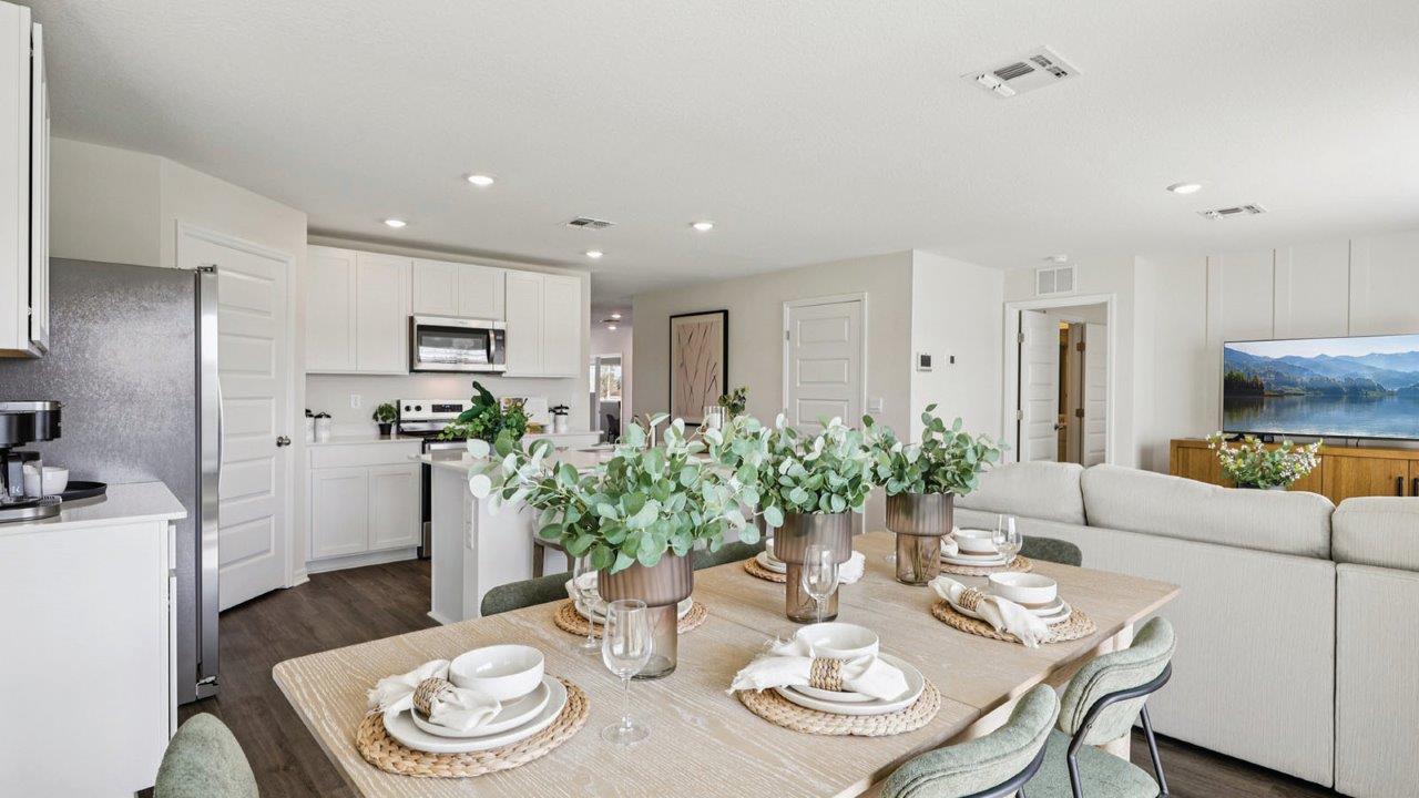 Decorated dining room table