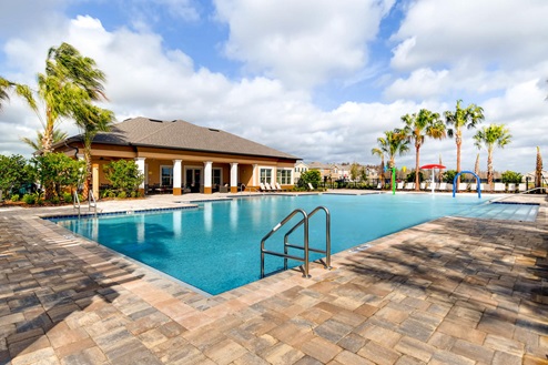 View of the pool and clubhouse