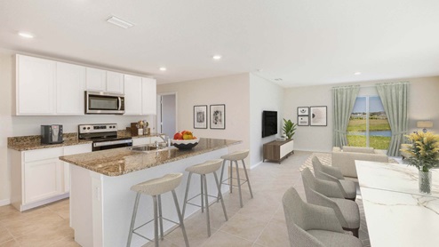photo of the kitchen and kitchen island