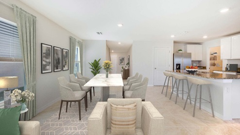 photo of the kitchen and dining room