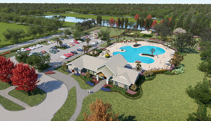 Aerial view of community