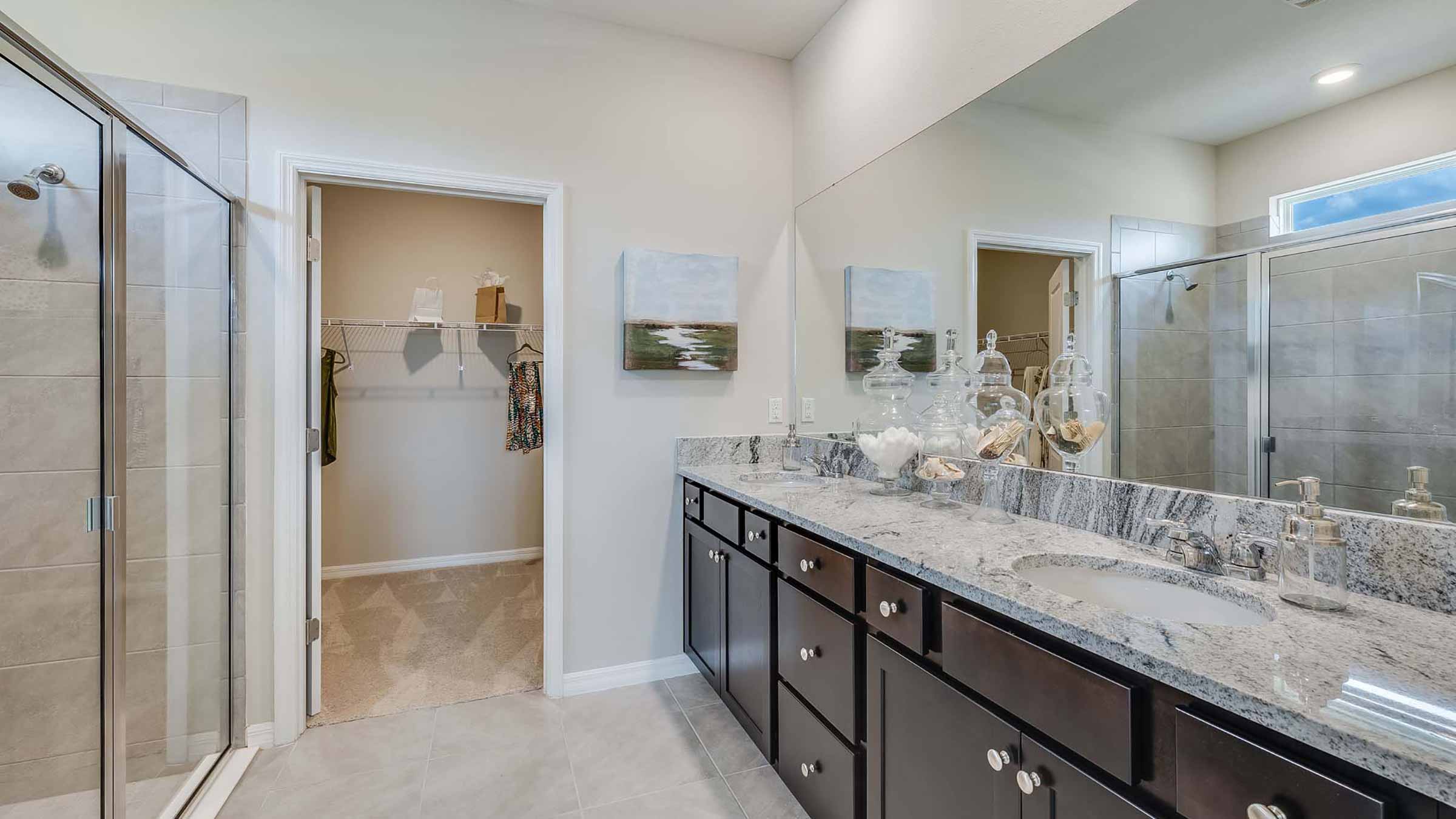 Primary bathroom in the Clifton floorplan at Legacy Preserve by D.R. Horton in Parrish Florida