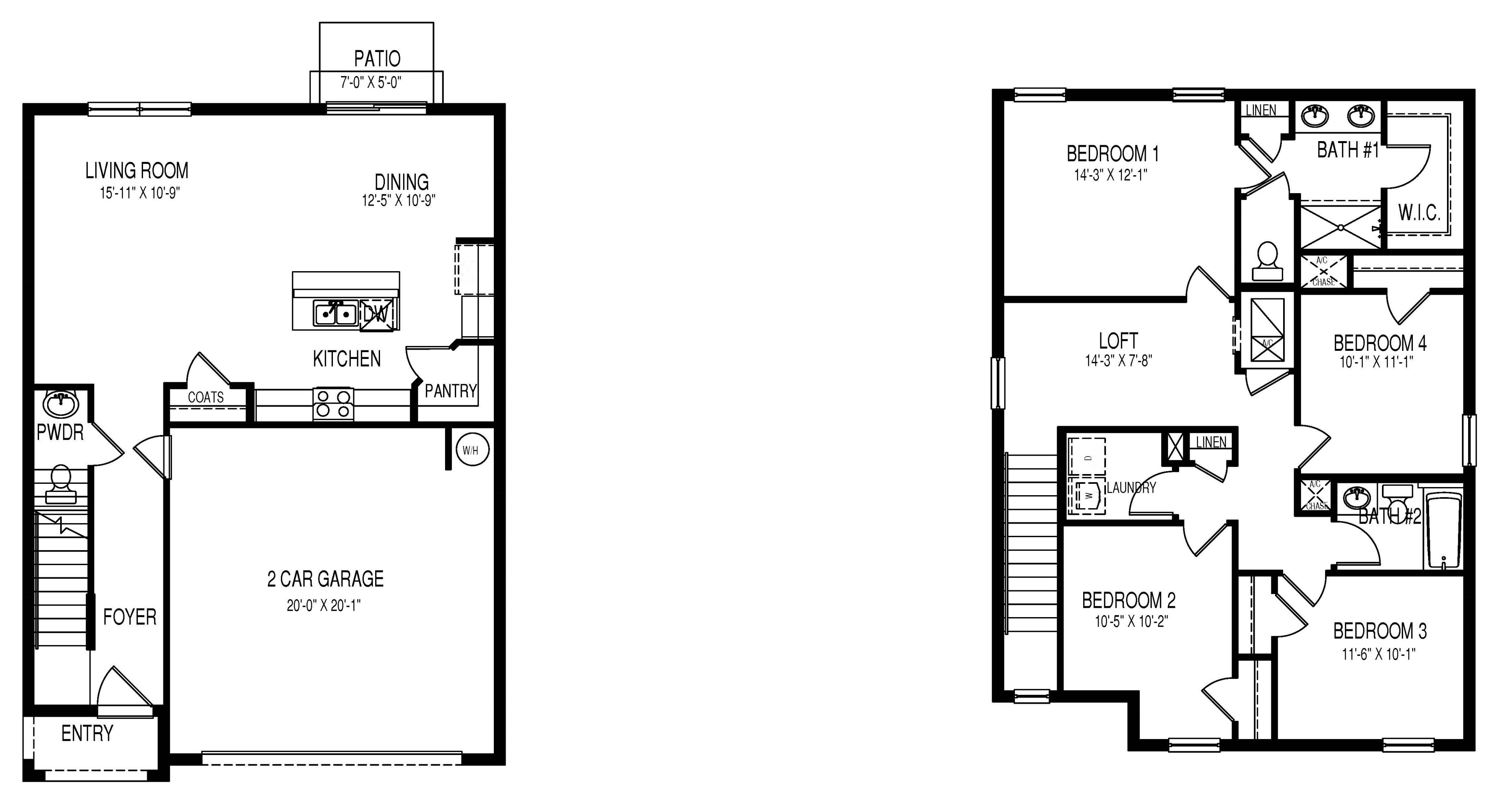Crestview Floorplan Outline at Cottages at Avignon in Palmetto Florida