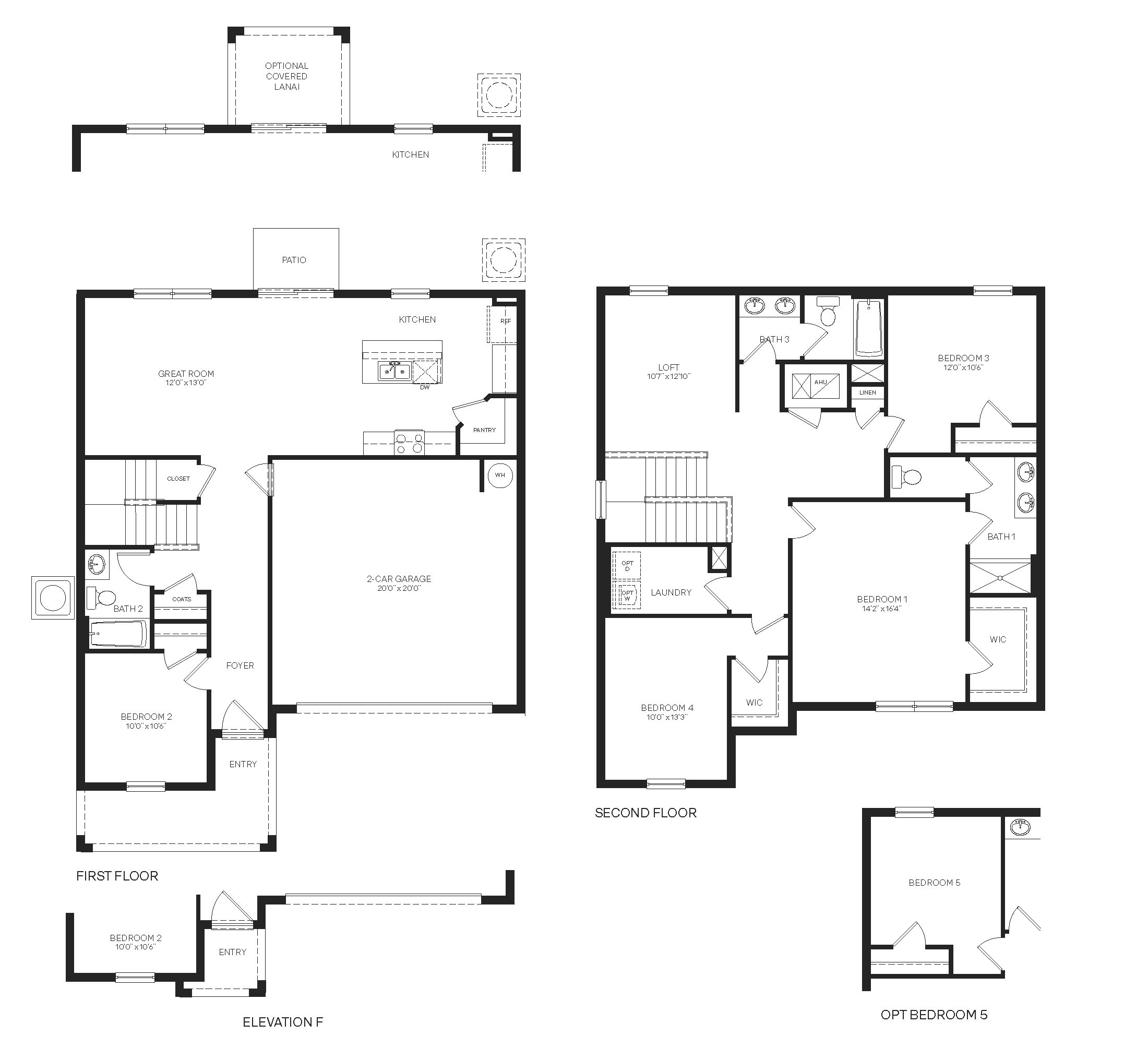 Riviera Floorplan Outline at Cottages at Avignon by D.R. Horton in Palmetto Florida