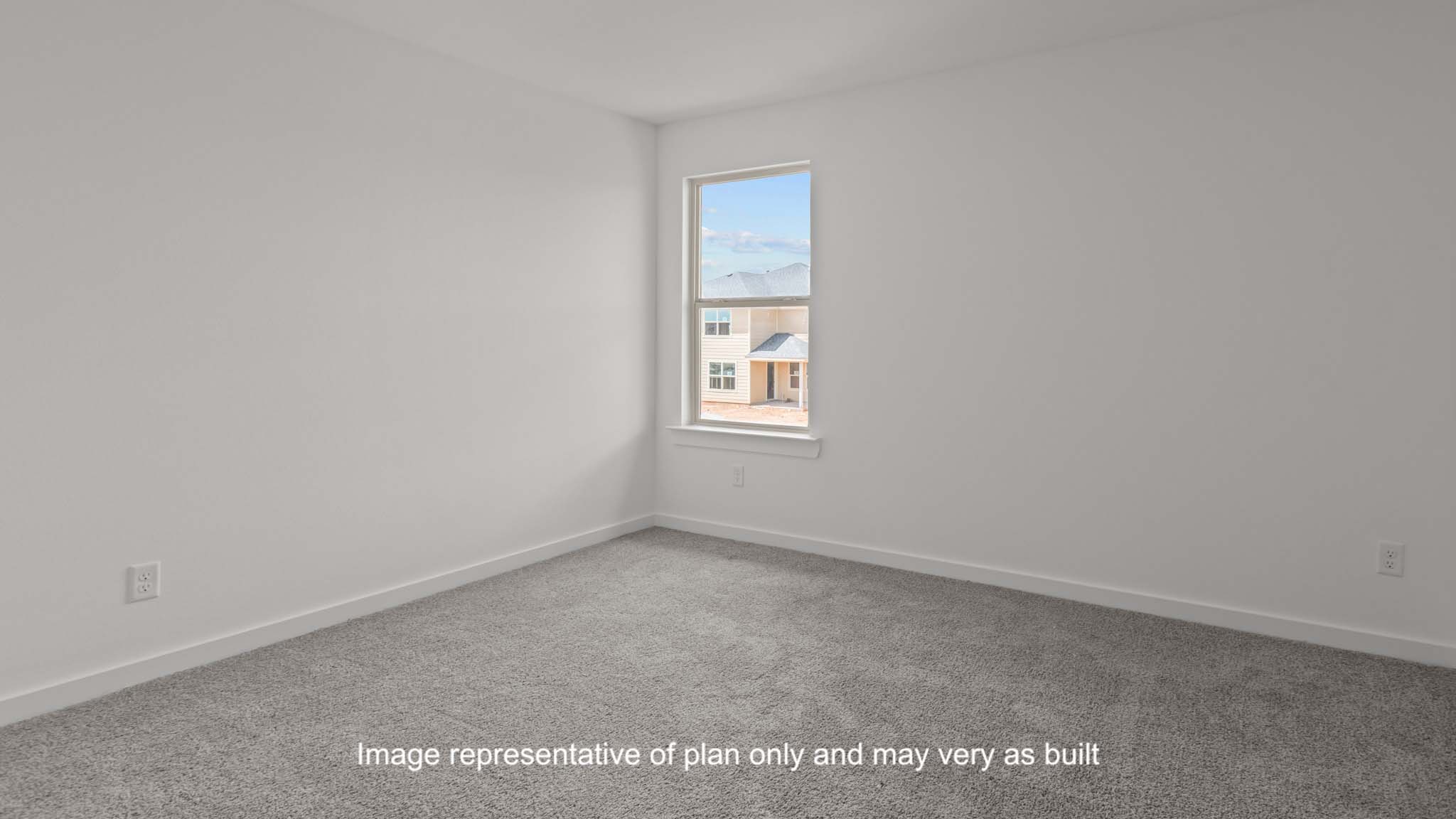 Guest bedroom 3 with side window and plush carpet floor