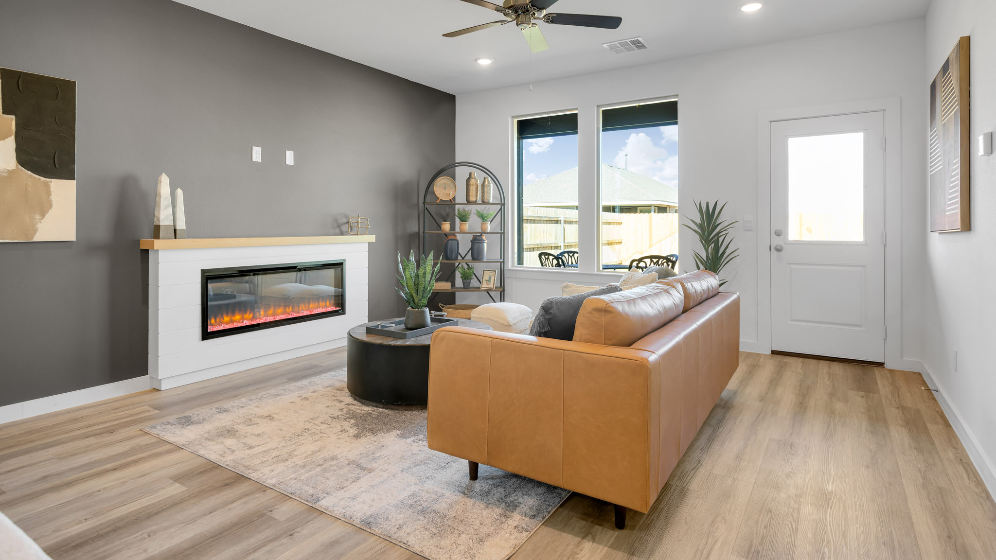 Open living and family room area with ample natural light