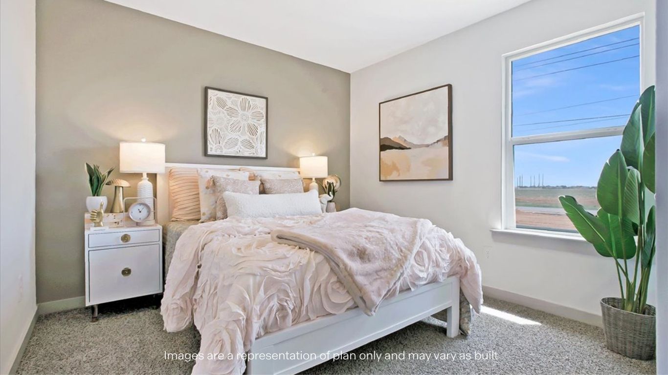 Guest bedroom 3 with plush carpet floors and spacious closet