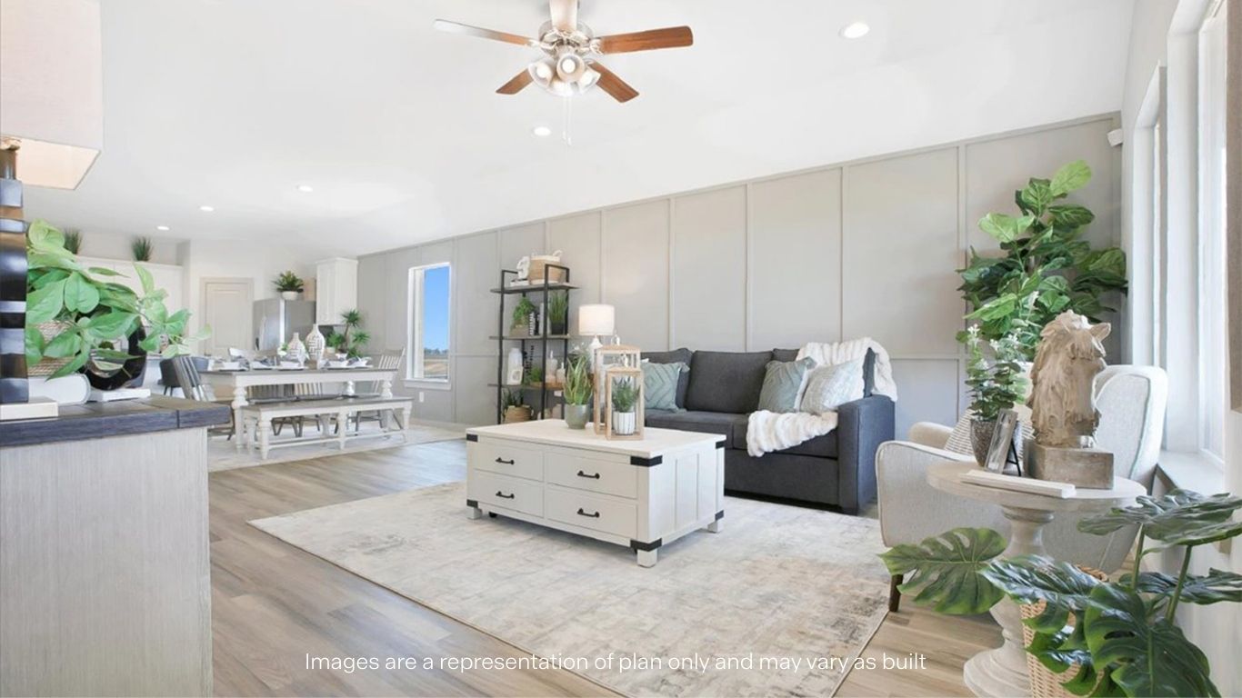 Open living and family room area with ample natural light