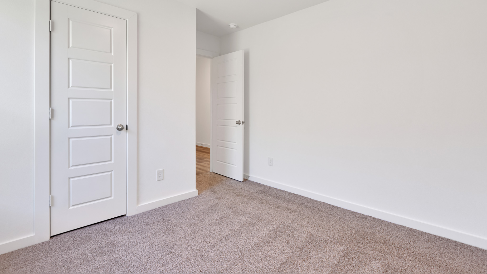 Bedroom 2 with spacious closet and plush carpet floors