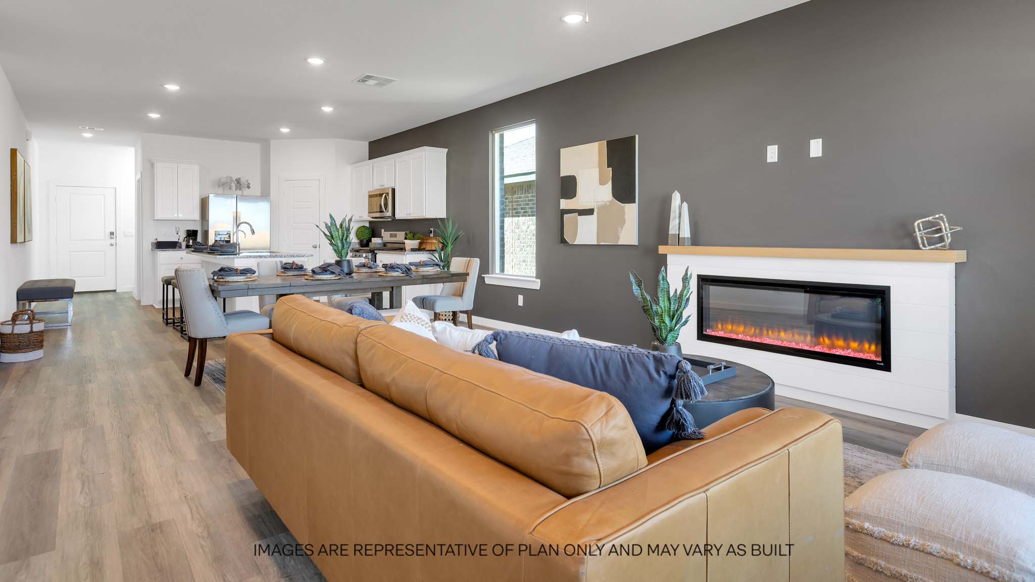 Open living and family room area with ample natural light