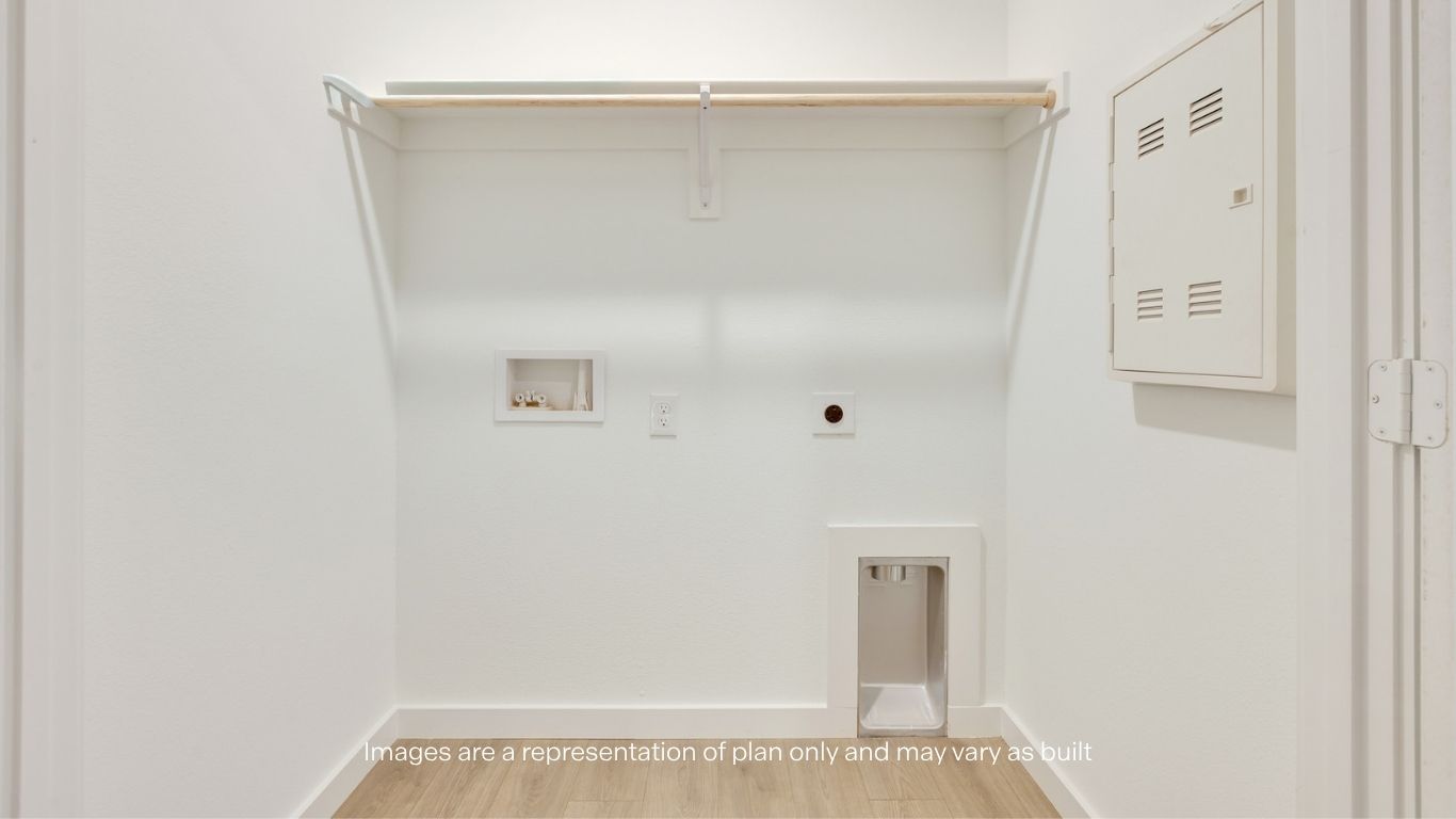 Laundry room and utility closet space with extra storage