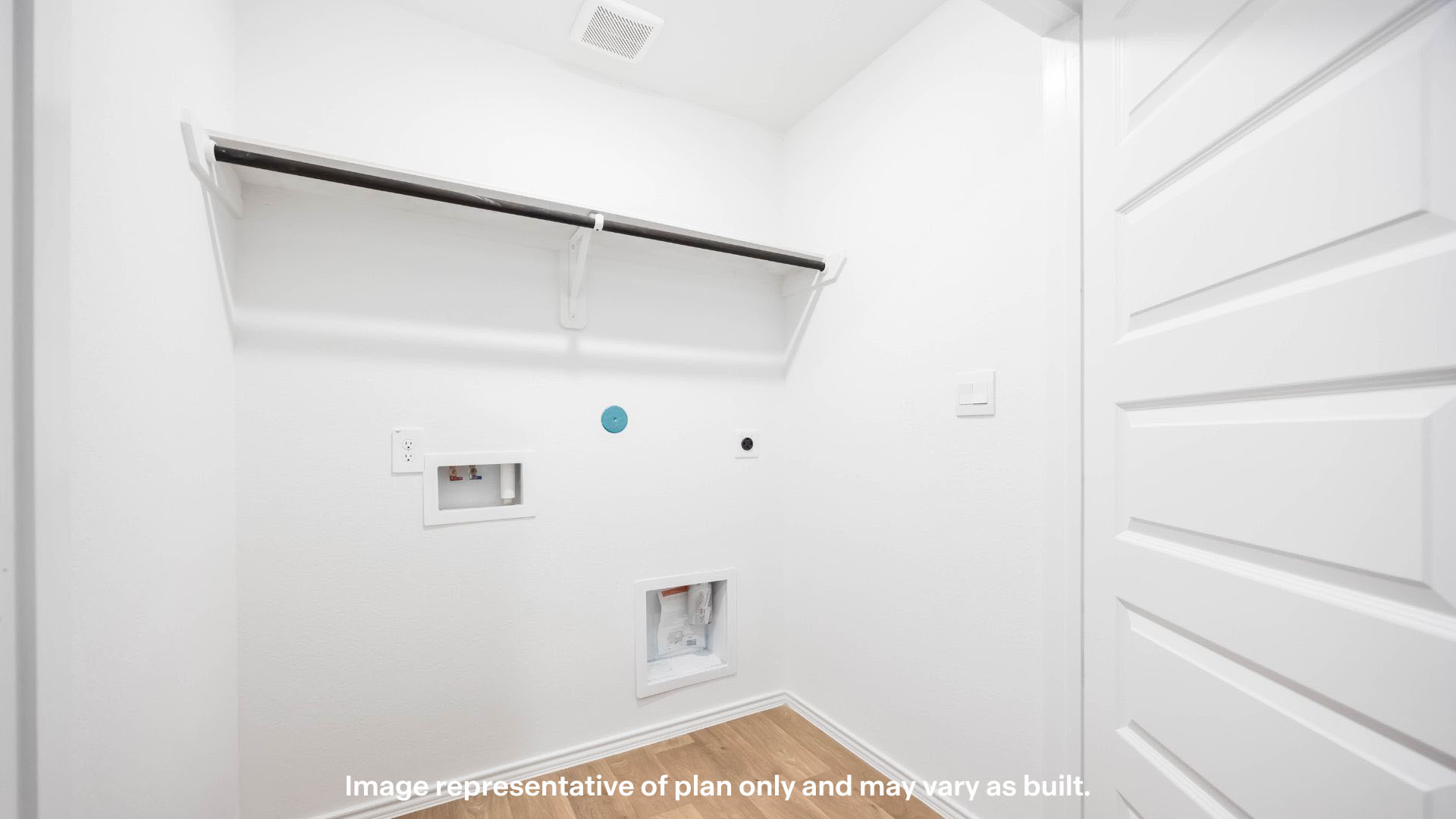 Laundry room and utility closet space with extra storage