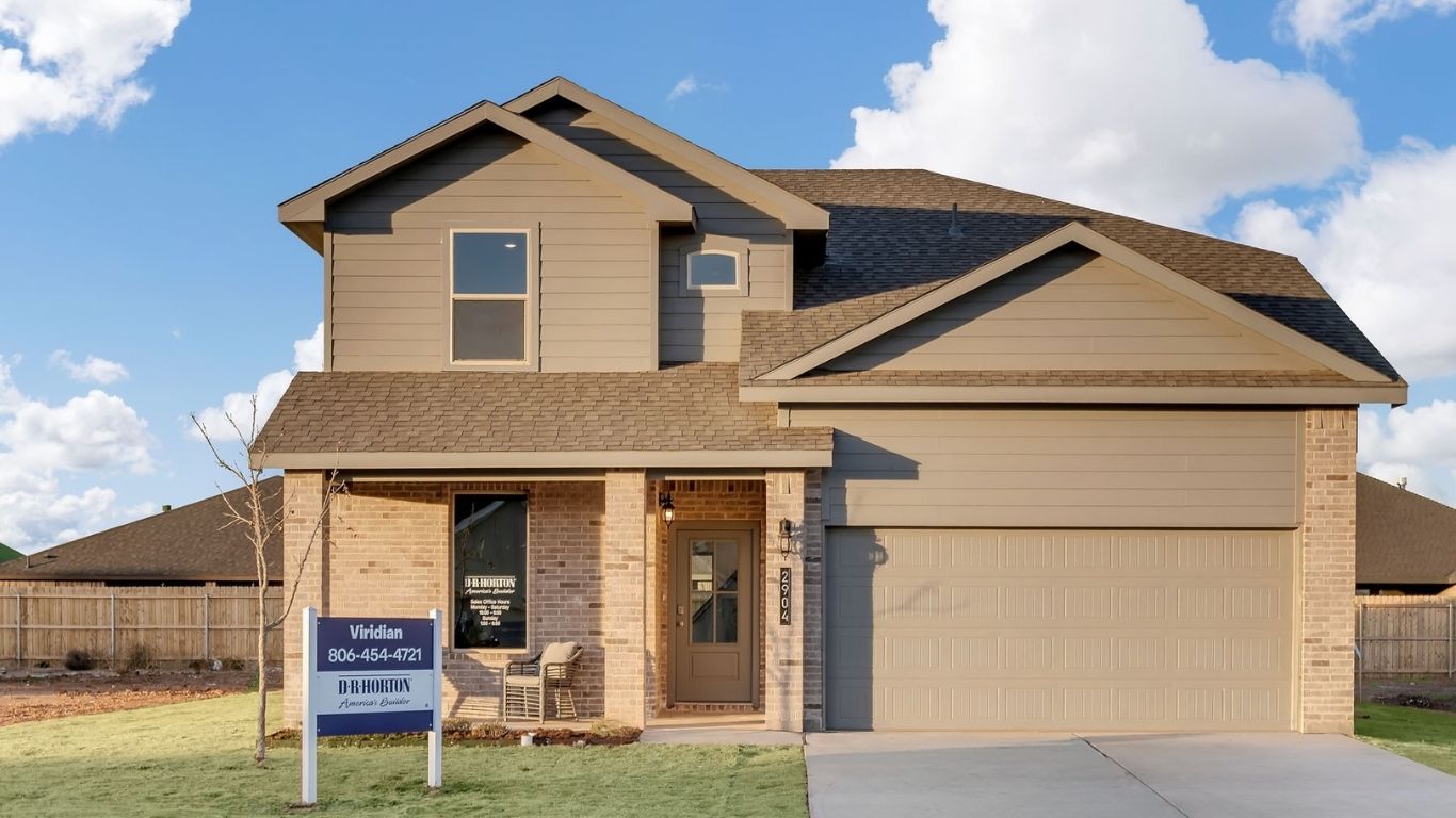 Exterior of two story modern brick home