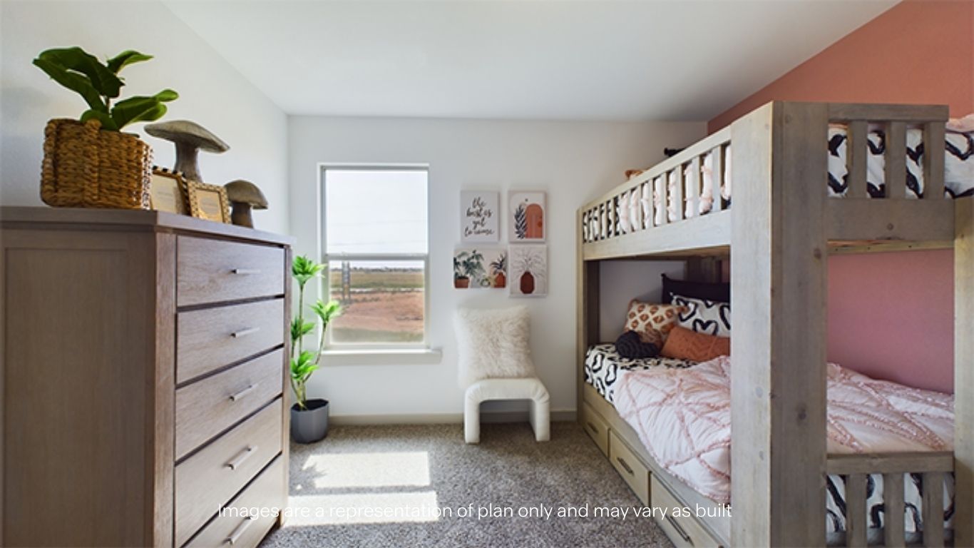 Bedroom 3 with side window and plush carpet floors