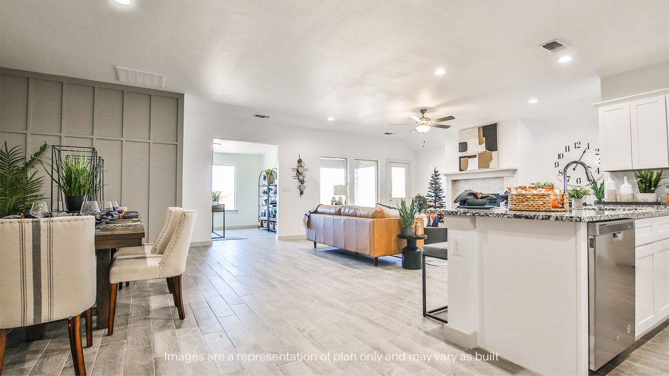 Kitchen overlooking to dinning and living areas
