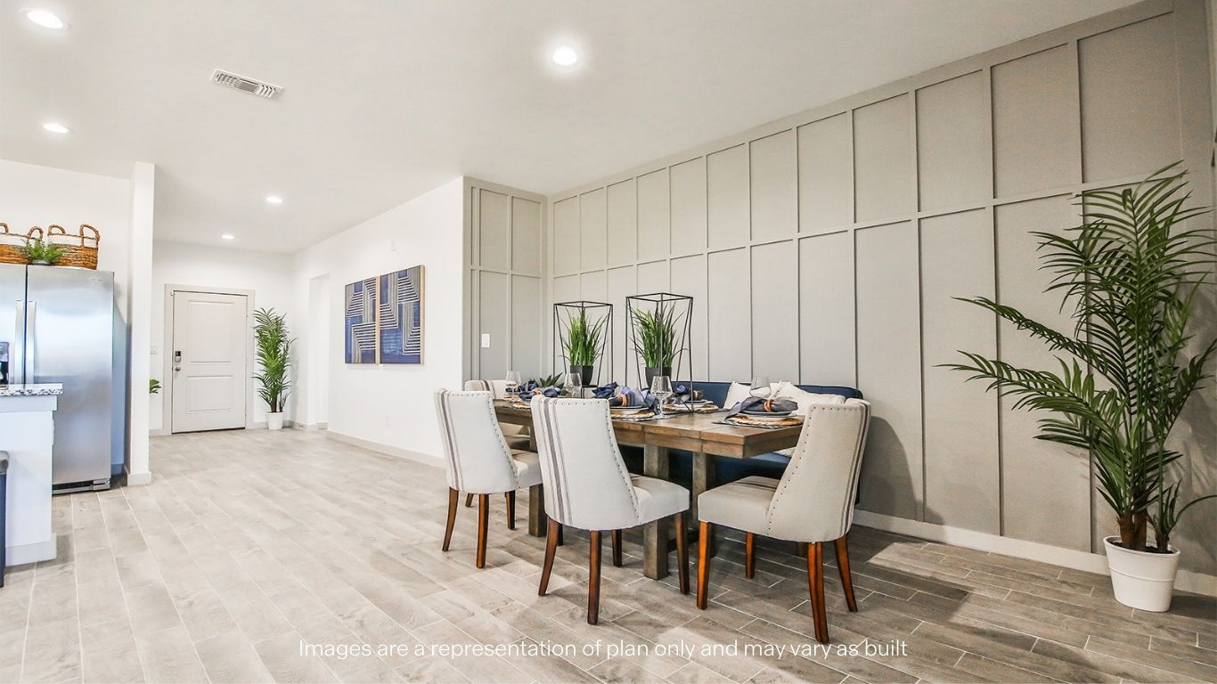 Open dining room space adjacent to kitchen