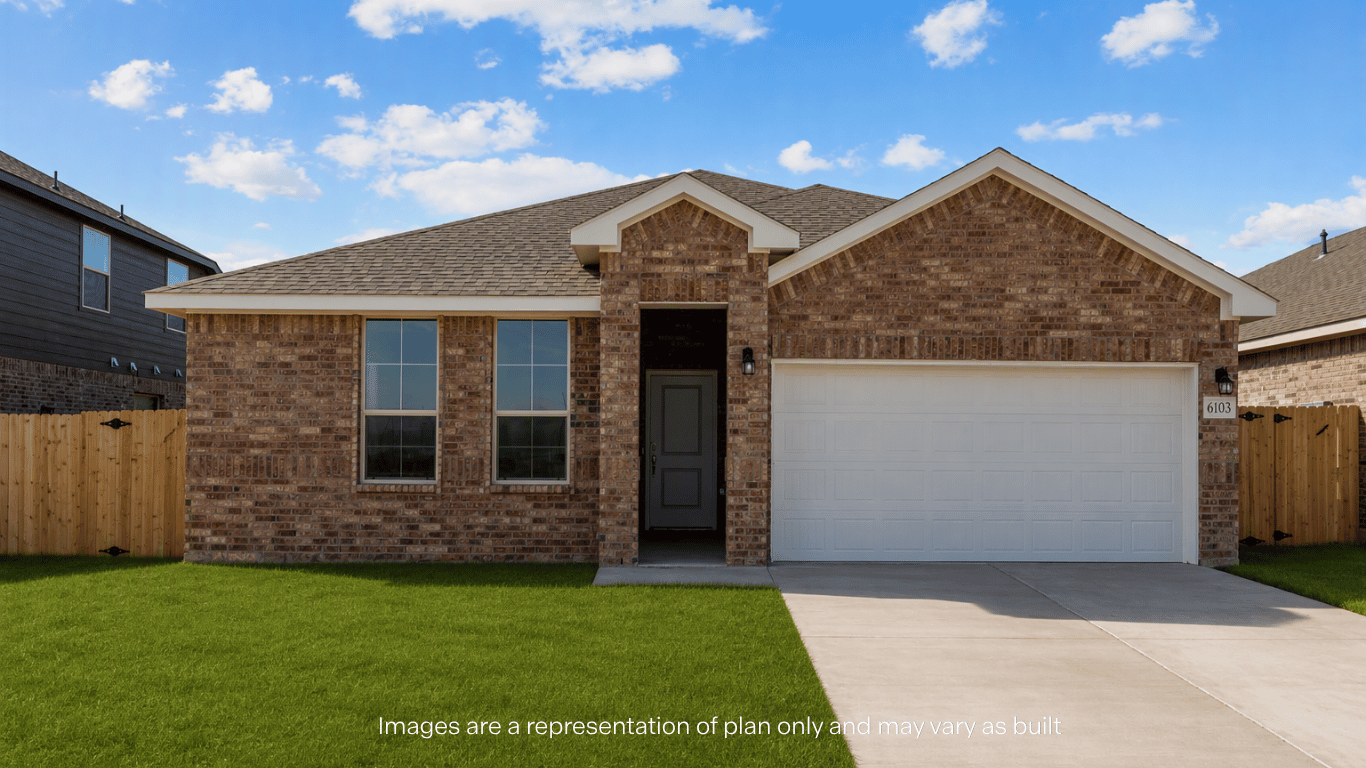 Exterior of single story modern brick style home