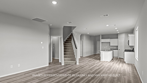 open concept kitchen and dining
