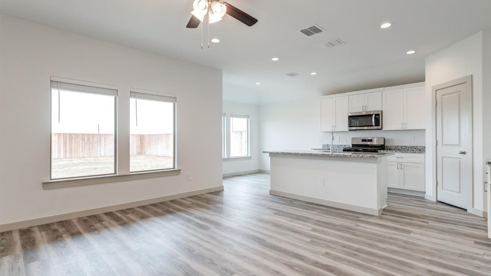 Living room facing kitchen
