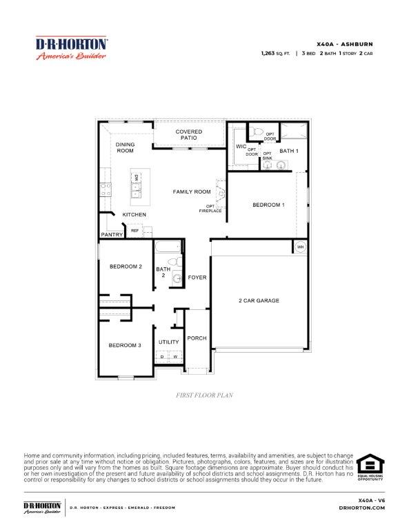 Ashburn elevation A floorplan