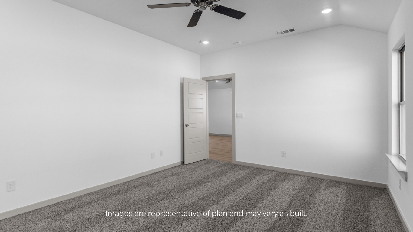 Primary bedroom with private attached bathroom and walk-in closet