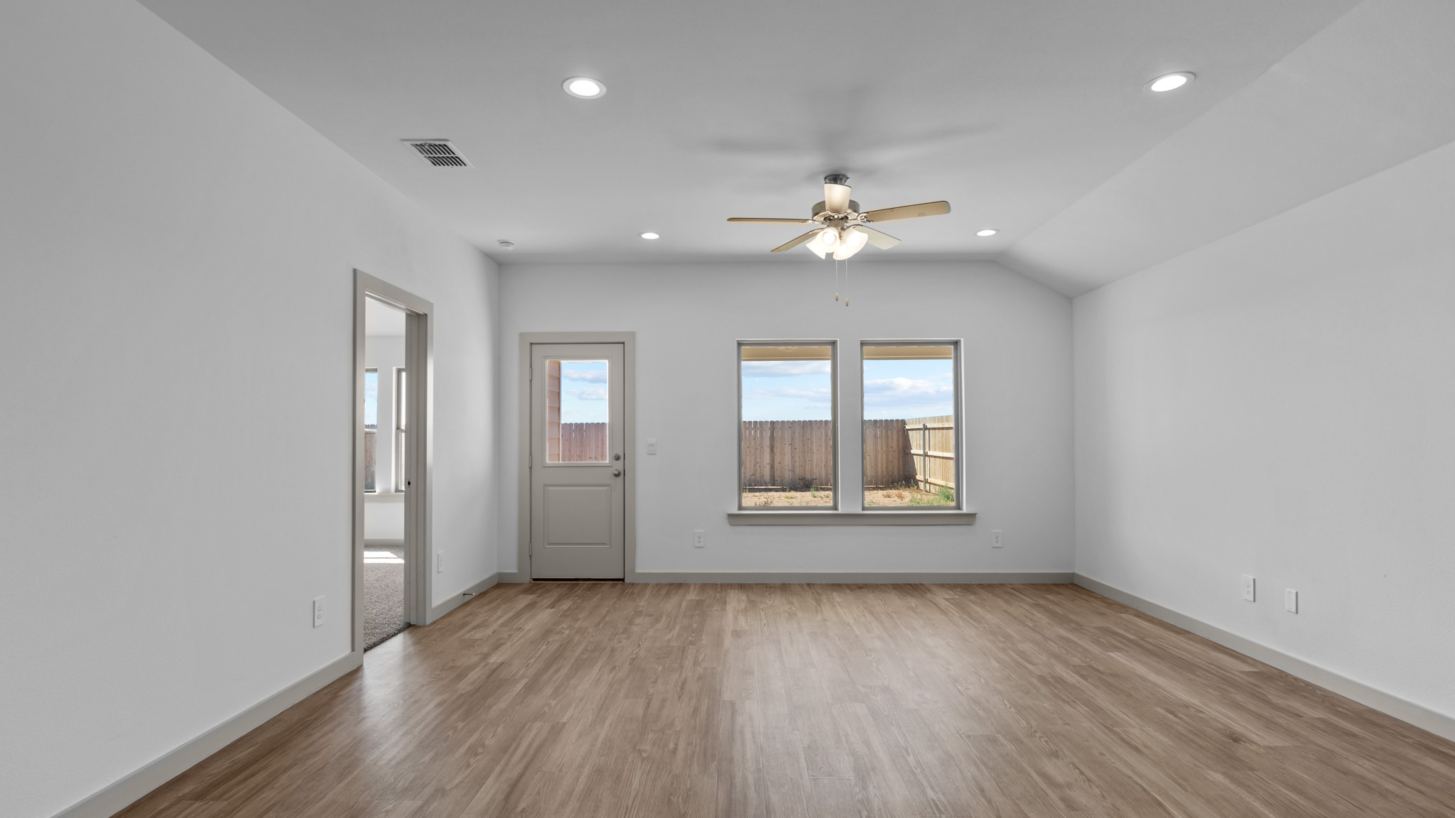 Living area with vinyl flooring