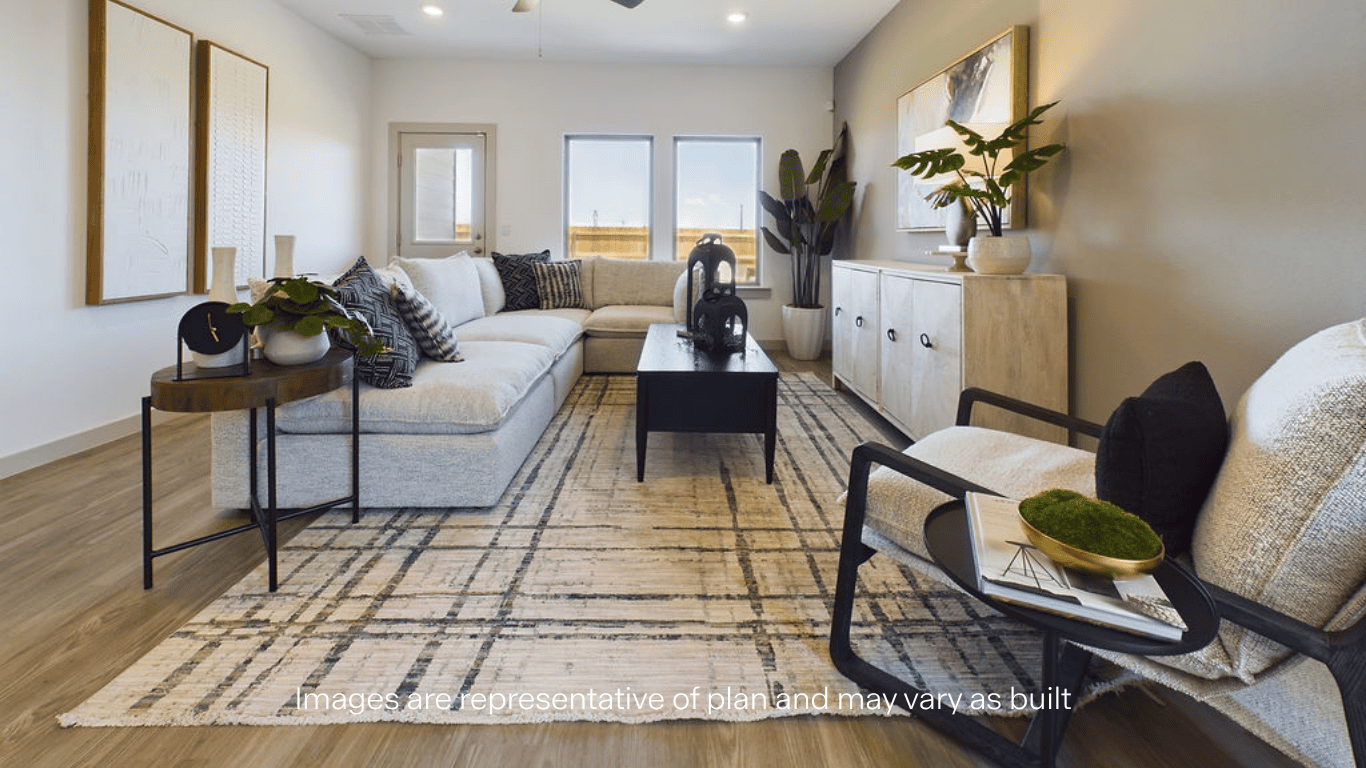 Open living and family room area with ample natural light
