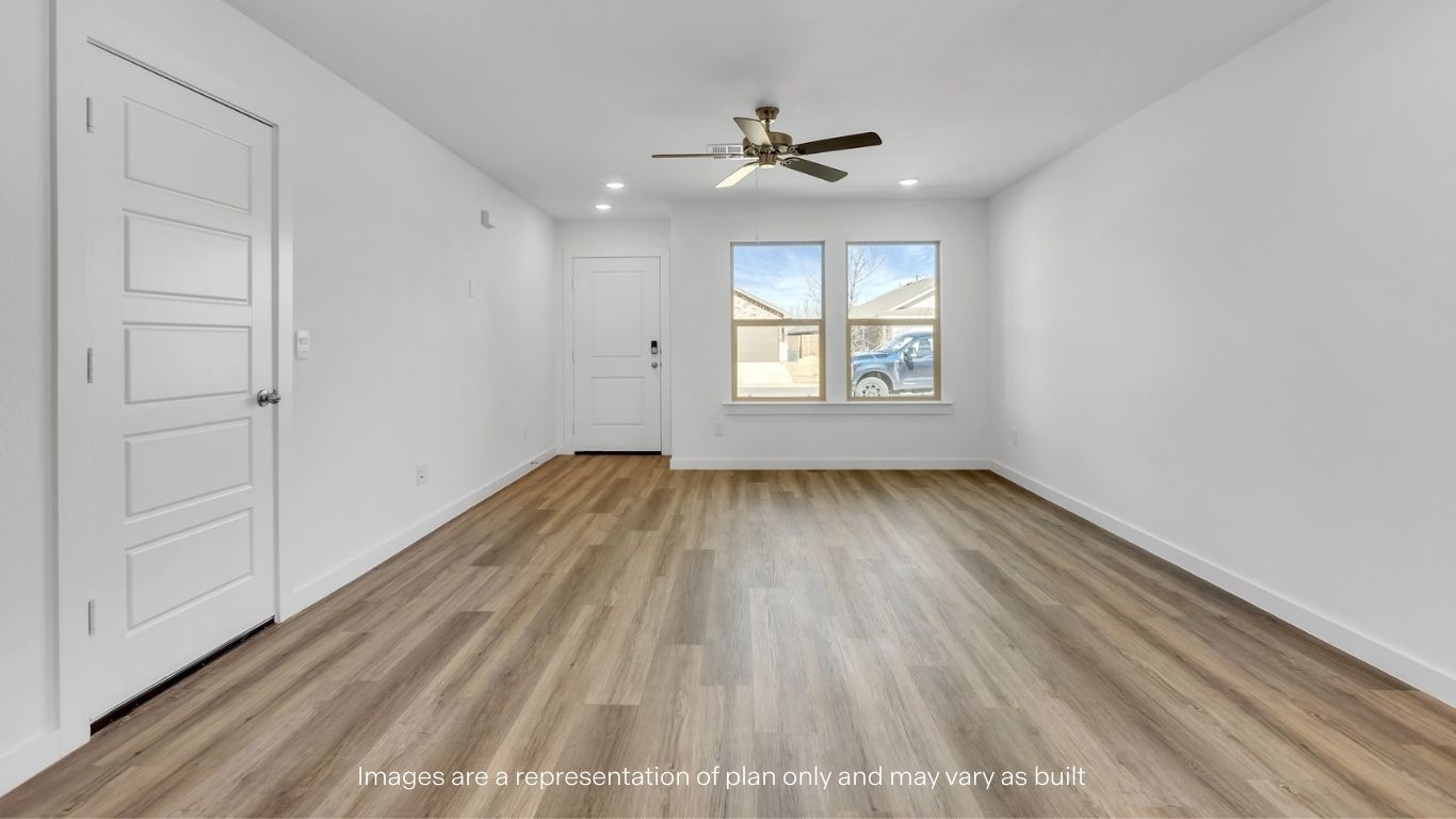Open concept kitchen, living, family, and dining room space
