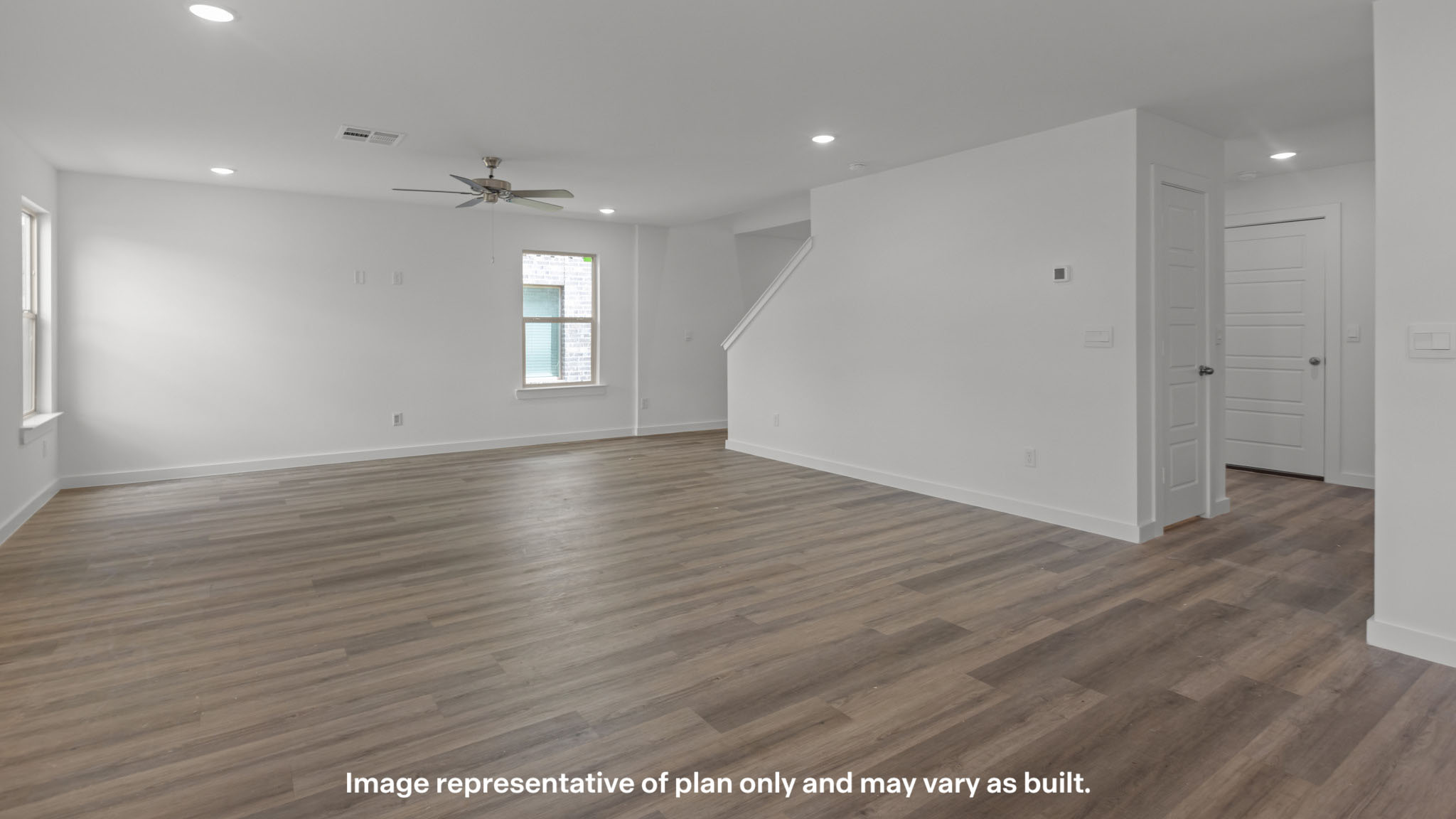 Open concept kitchen, living, family, and dining room space