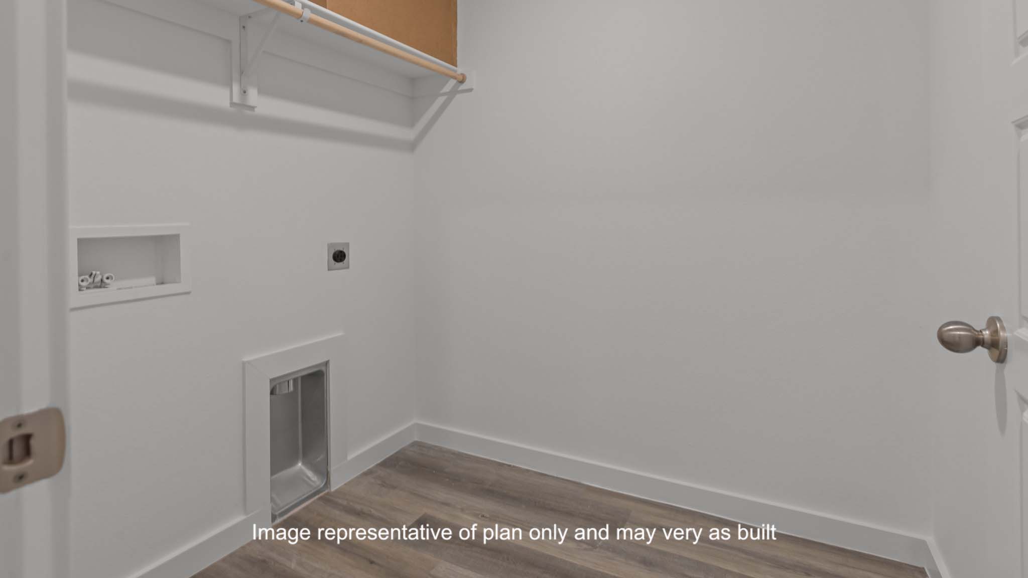 Laundry room and utility closet space with extra storage