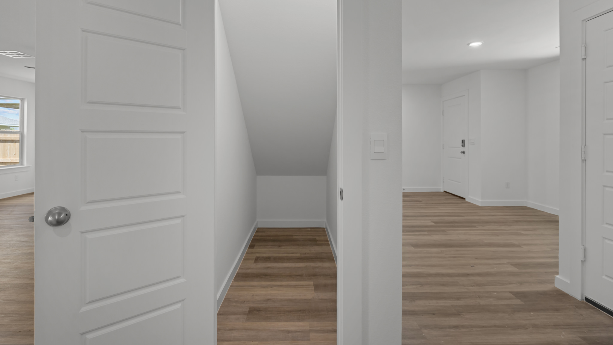 Open foyer with extra storage closet