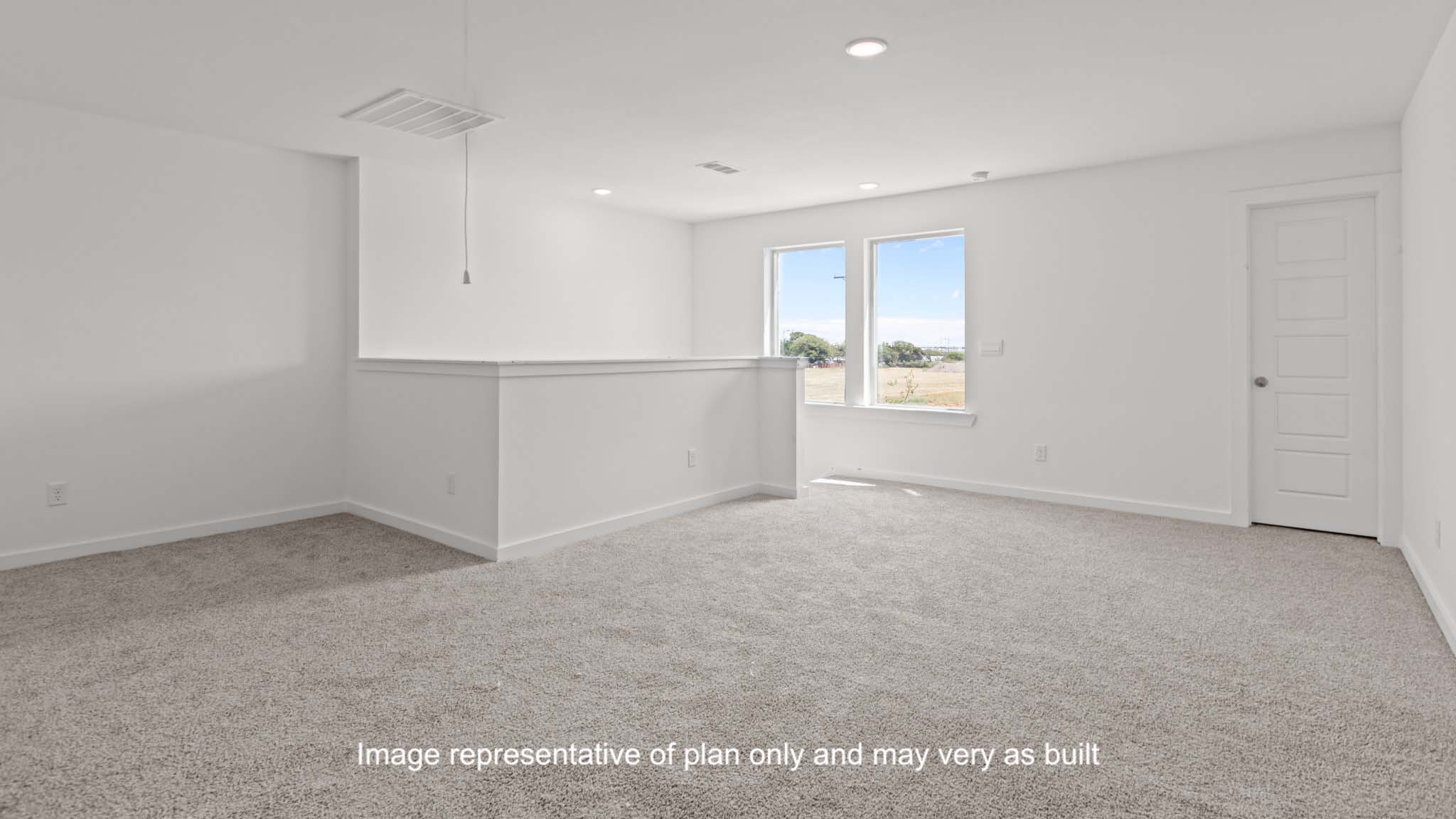 Upstairs landing space perfect for a game room or entertainment spot