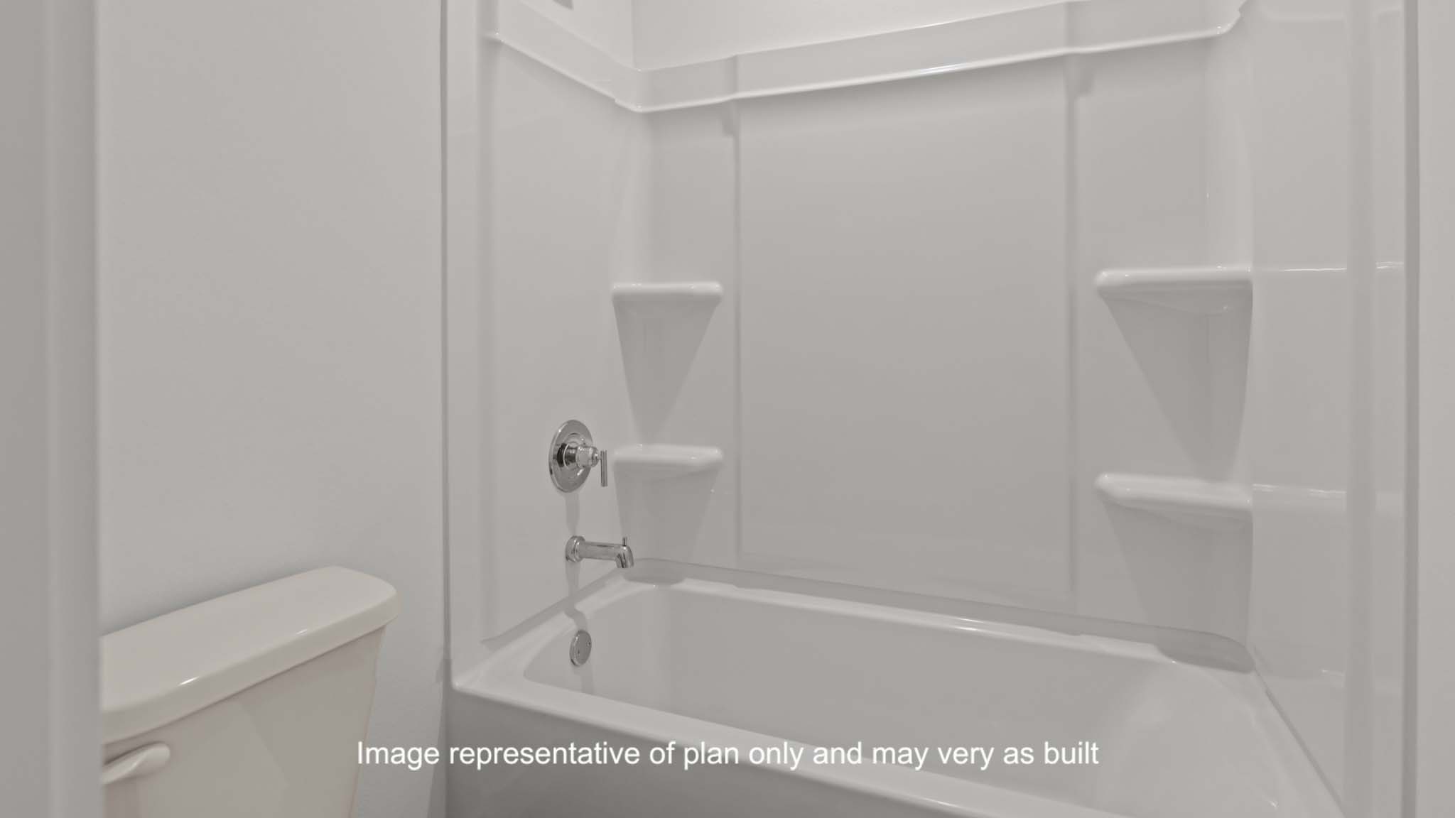 Guest bathroom located between guest bedrooms